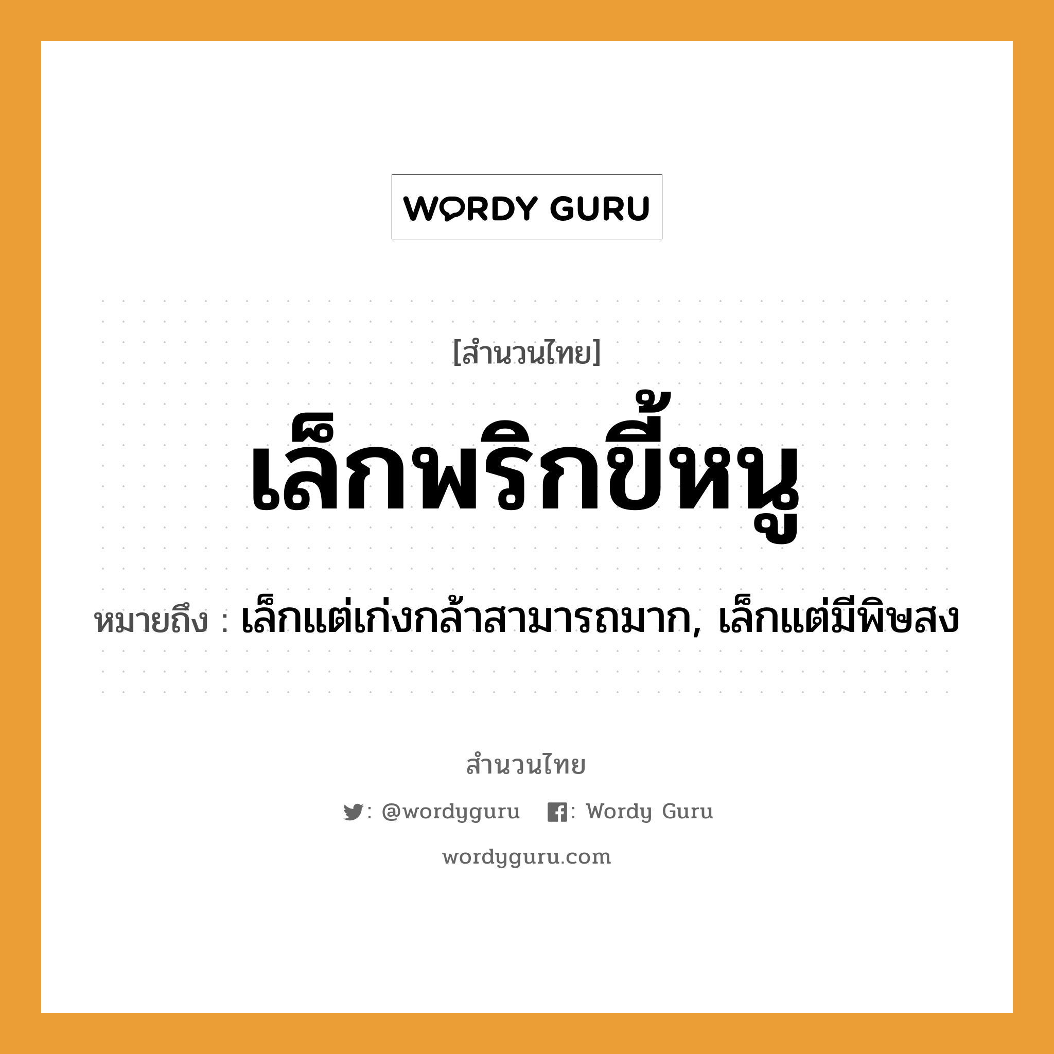 คำพังเพย: เล็กพริกขี้หนู หมายถึงอะไร?, หมายถึง เล็กแต่เก่งกล้าสามารถมาก, เล็กแต่มีพิษสง